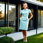 **

"A professional female architect, standing in front of a newly renovated mid-century modern home. She is fully clothed in a tailored, modest dress appropriate for a business setting. The house features clean lines, large windows, and vibrant, retro-inspired landscaping. The scene is bathed in the warm light of a late afternoon. Safe for work, appropriate content, professional, perfect anatomy, correct proportions, well-formed hands, natural pose, high quality."

**